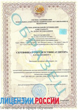 Образец сертификата соответствия аудитора №ST.RU.EXP.00005397-3 Южноуральск Сертификат ISO/TS 16949